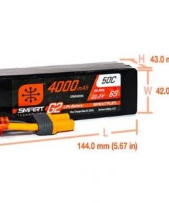 Spektrum 4000Mah 6S 22.2V Smart G2 50C IC5 -Spektrum Sales Shop O SPMX46S50 2