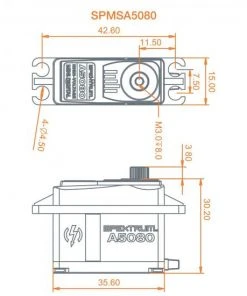 Spektrum A5080 MT/HS Mini Digital HV Servo -Spektrum Sales Shop P SPMSA5080 4