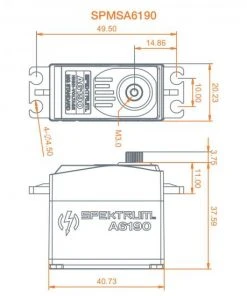 Spektrum A6190 Standard Metal Gear HV Aircraft Servo -Spektrum Sales Shop P SPMSA6190 3