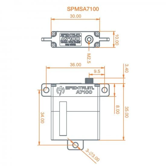 Spektrum A7100 MT/MS Metal Gear HV Wing Servo 5 Spektrum A7100 MT/MS Metal Gear HV Wing Servo - Image 3