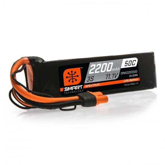 Spektrum 2200mAh 3S 11.1V 50C Smart LiPo Battery IC3 3 Spektrum 2200mAh 3S 11.1V 50C Smart LiPo Battery IC3