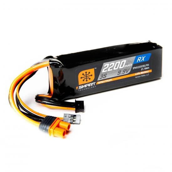 Spektrum Smart LiFe - 2200mAh 3S 9.9V ECU Battery - IC3 3 Spektrum Smart LiFe - 2200mAh 3S 9.9V ECU Battery - IC3